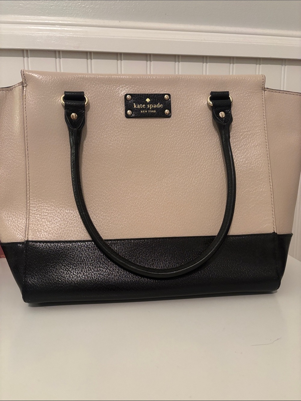 kate spade Beige and Black Two-Tone Tote